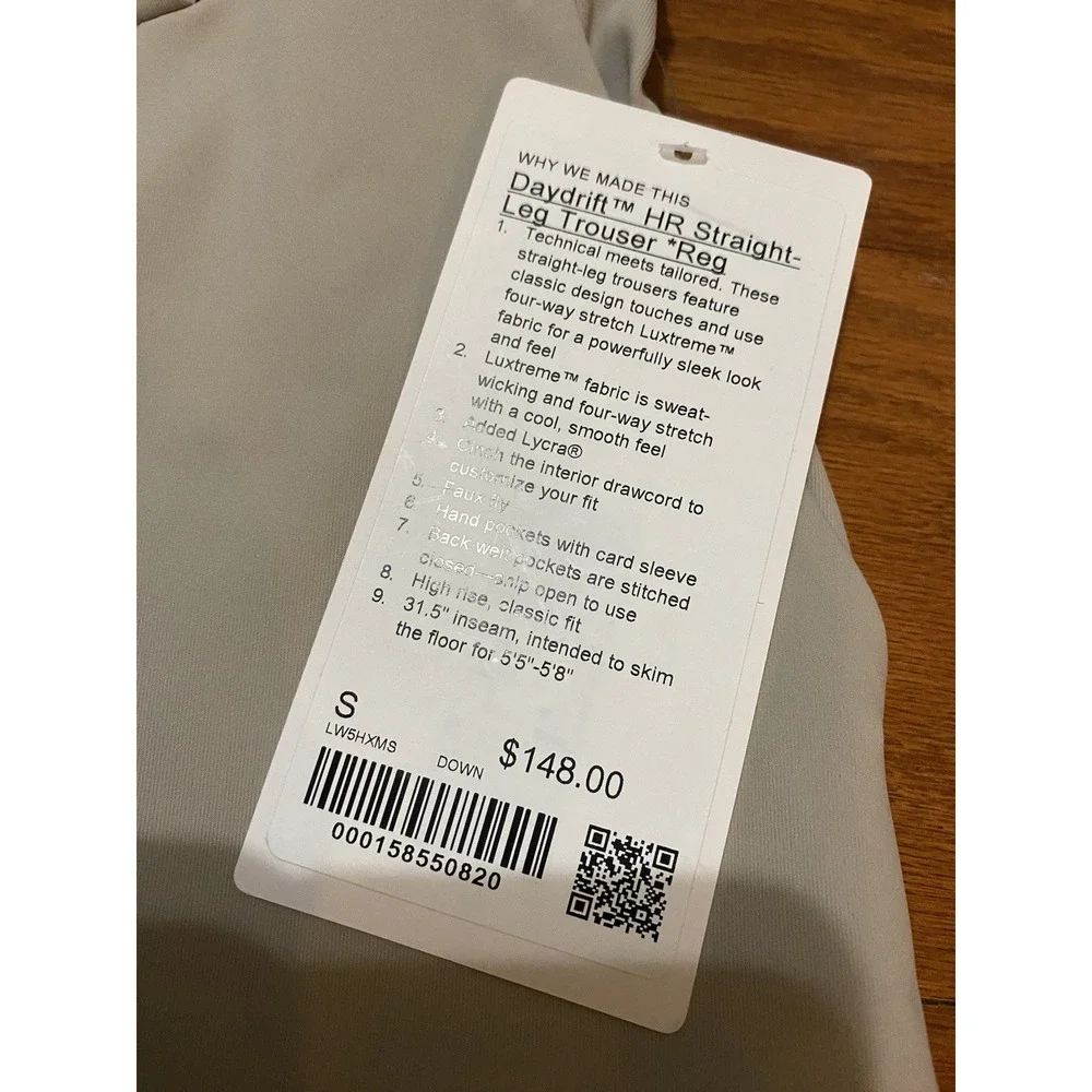 148$ Lululemon Daydrift HR Wide Leg Trouser Size Small Down Color BNWT. New!